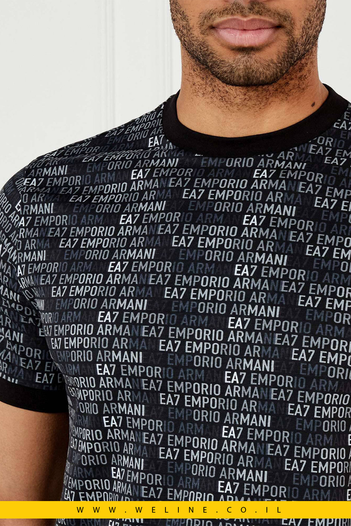 חולצת טי לגברים EA7 Emporio Armani – בצבע שחור