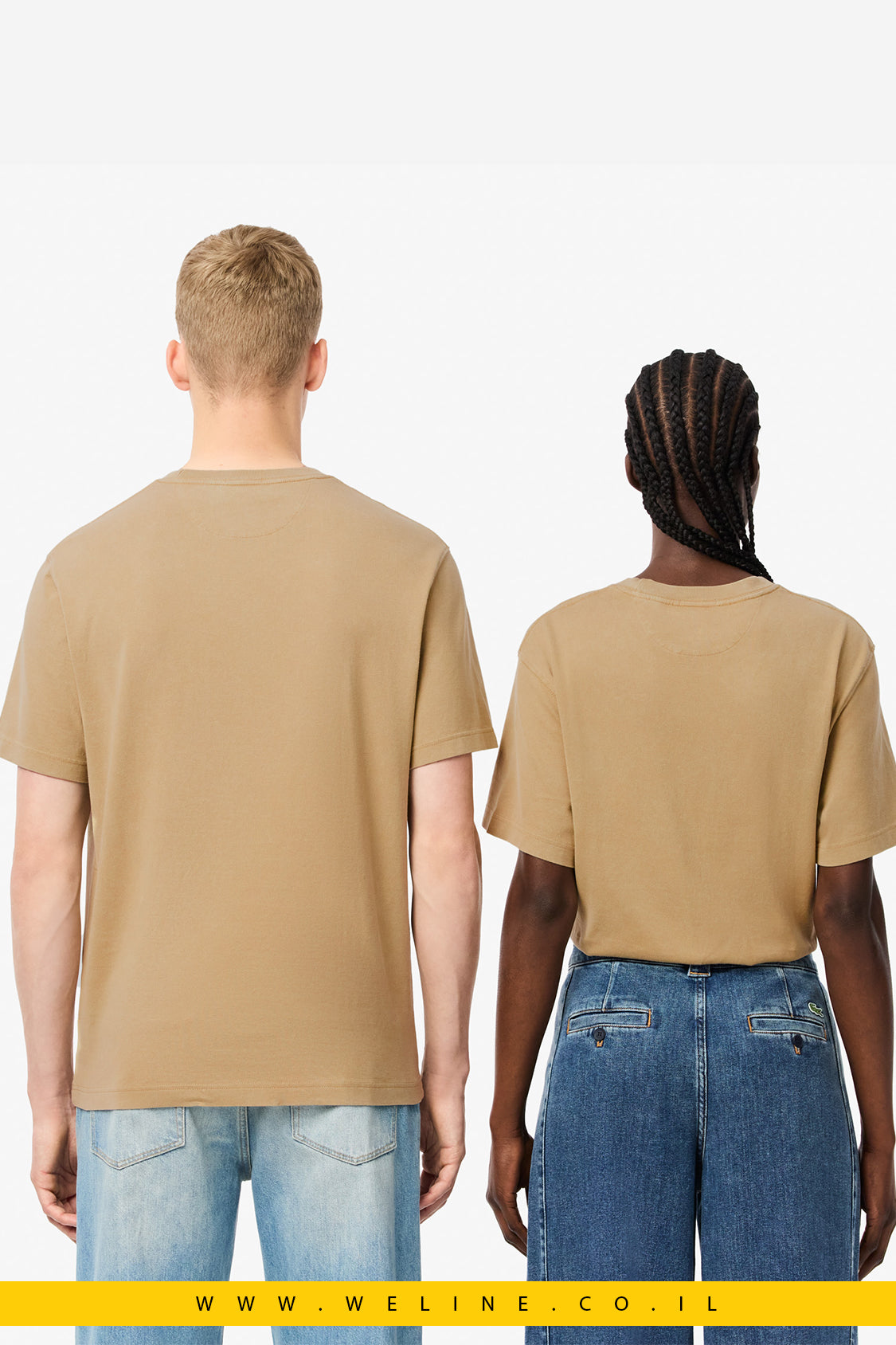 חולצת טי יוניסקס מכותנה כבדה עם אפקט שטיפה – Lacoste