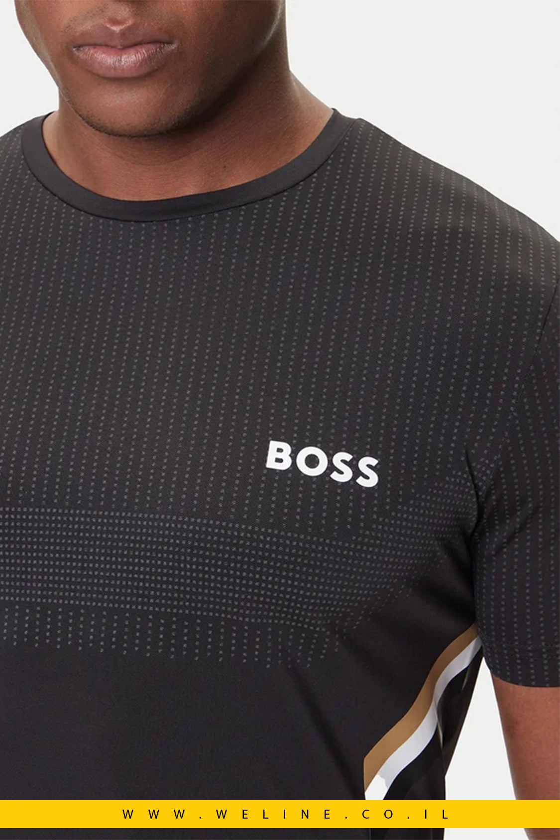 חולצת טי לגברים Tech TOC בצבע שחור | BOSS