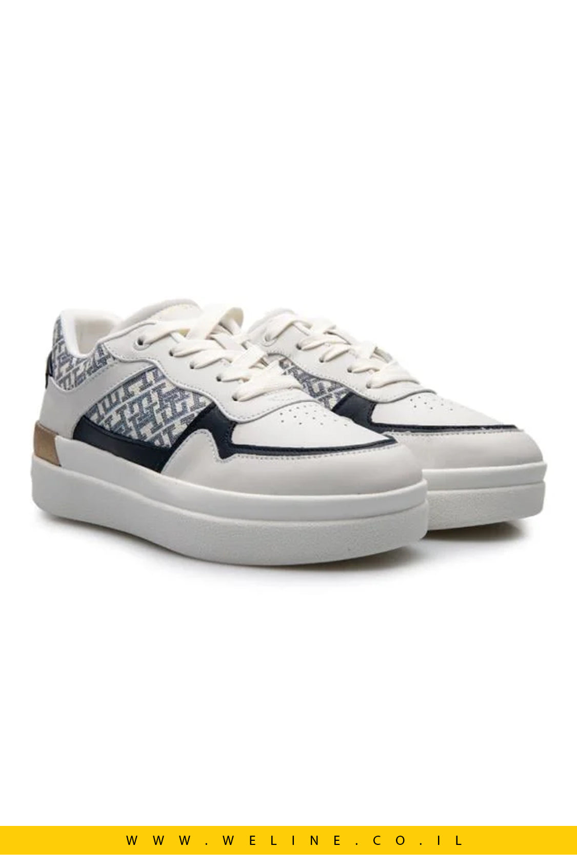 סניקרס נשים עם לוגו TH Monogram מעור נושם - Tommy Hilfiger