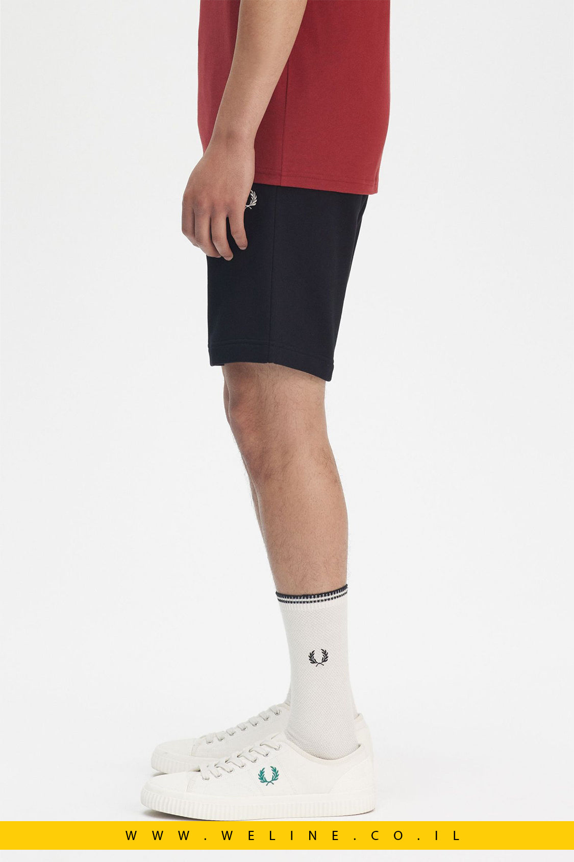 מכנסי ברמודה לגברים Fred Perry Classic Sweat Short – שחור
