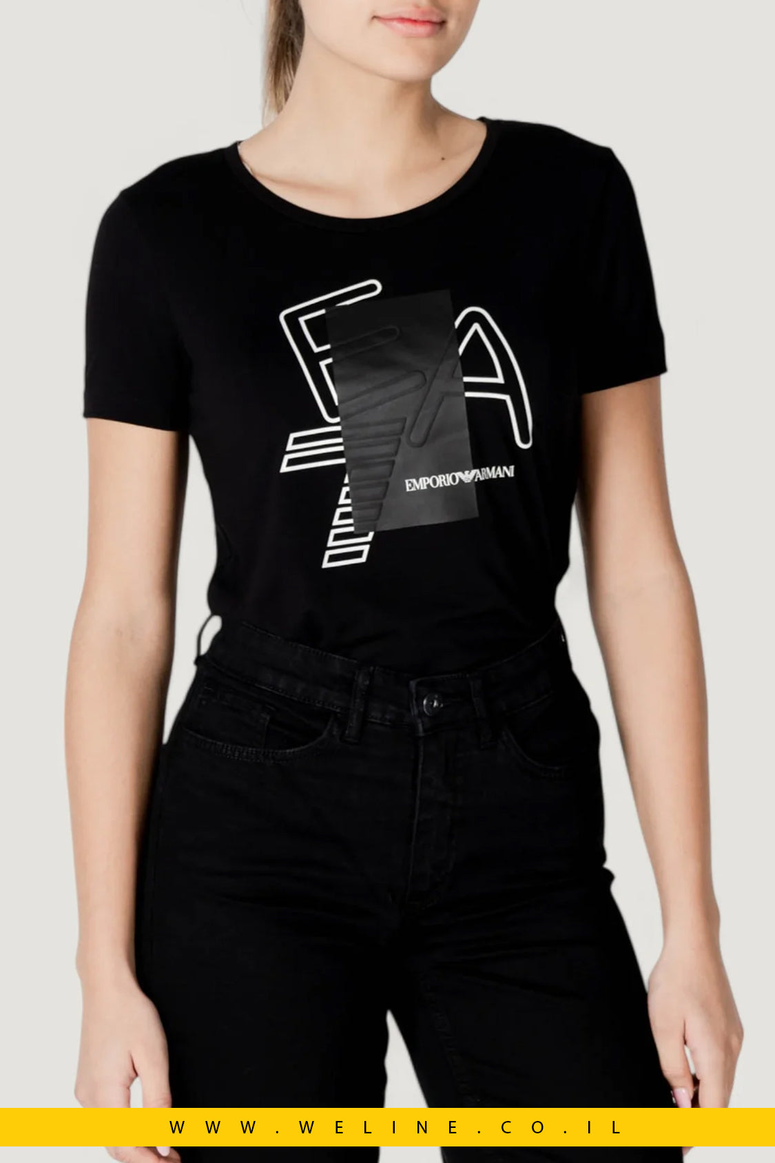 חולצת T שחורה EA7 Emporio Armani