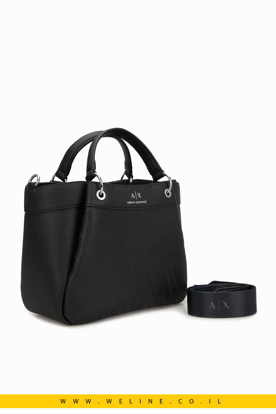 תיק צד לנשים Armani Exchange - דגם עם לוגו ורצועה נשלפת