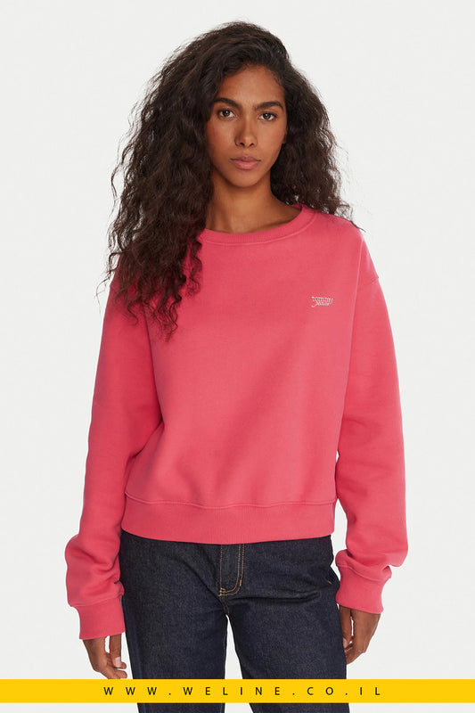 חולצת נשים Tommy Jeans Silver Script – ורוד וינטג’