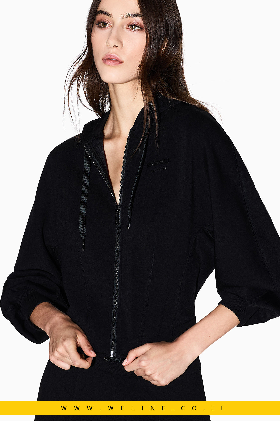 סווטשירט לנשים עם רוכסן מלא – A|X Armani Exchange