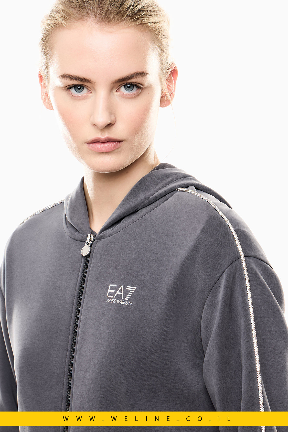 סווטשירט רוכסן נשים – Precious Stretch Modal – EA7 Emporio Armani