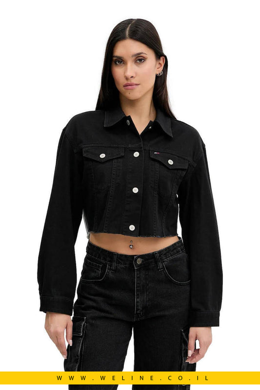 ג׳קט ג׳ינס נשים Tommy Hilfiger – צבע שחור