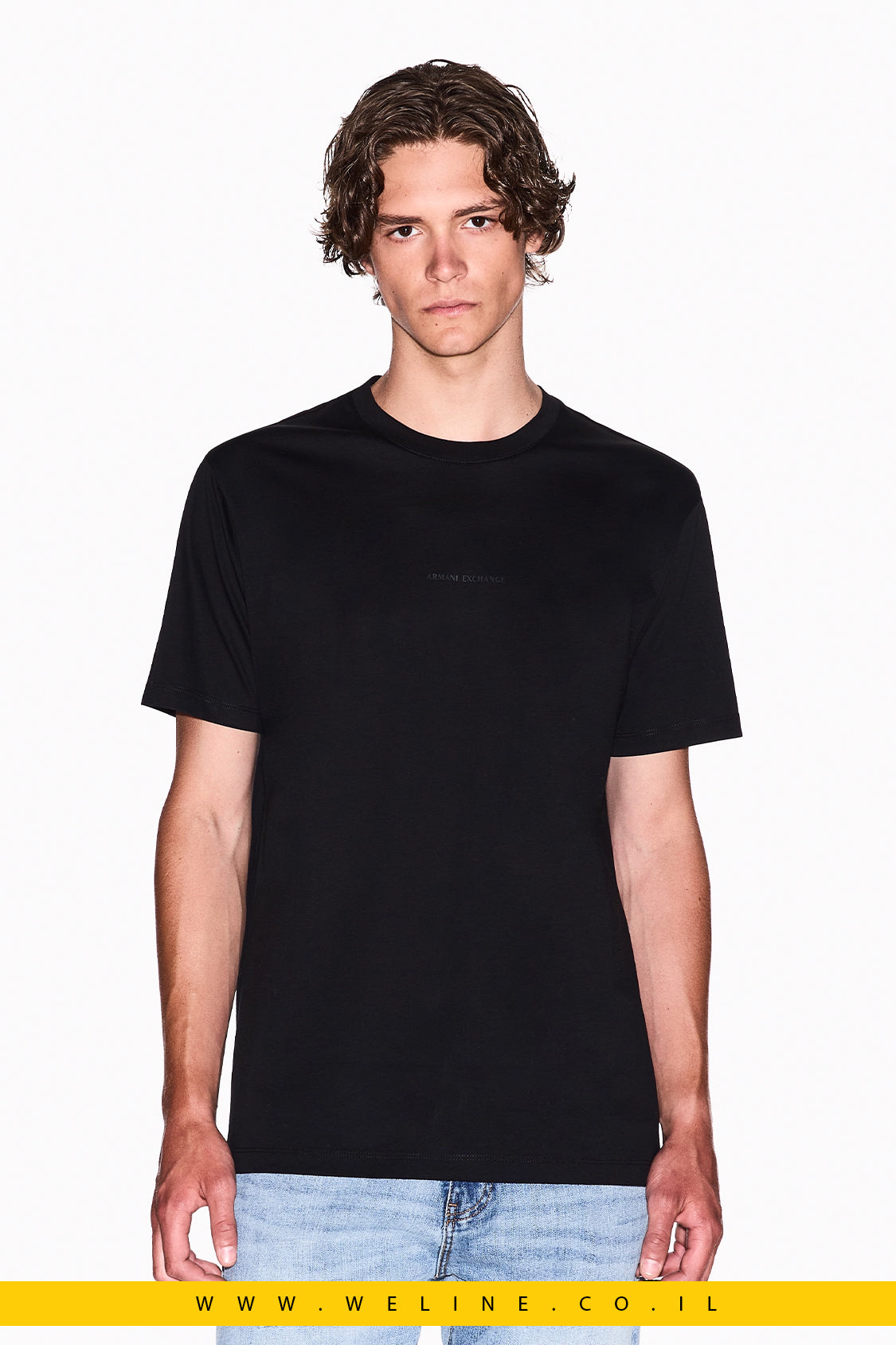 חולצת טי לגברים מכותנה מבריקה – Armani Exchange