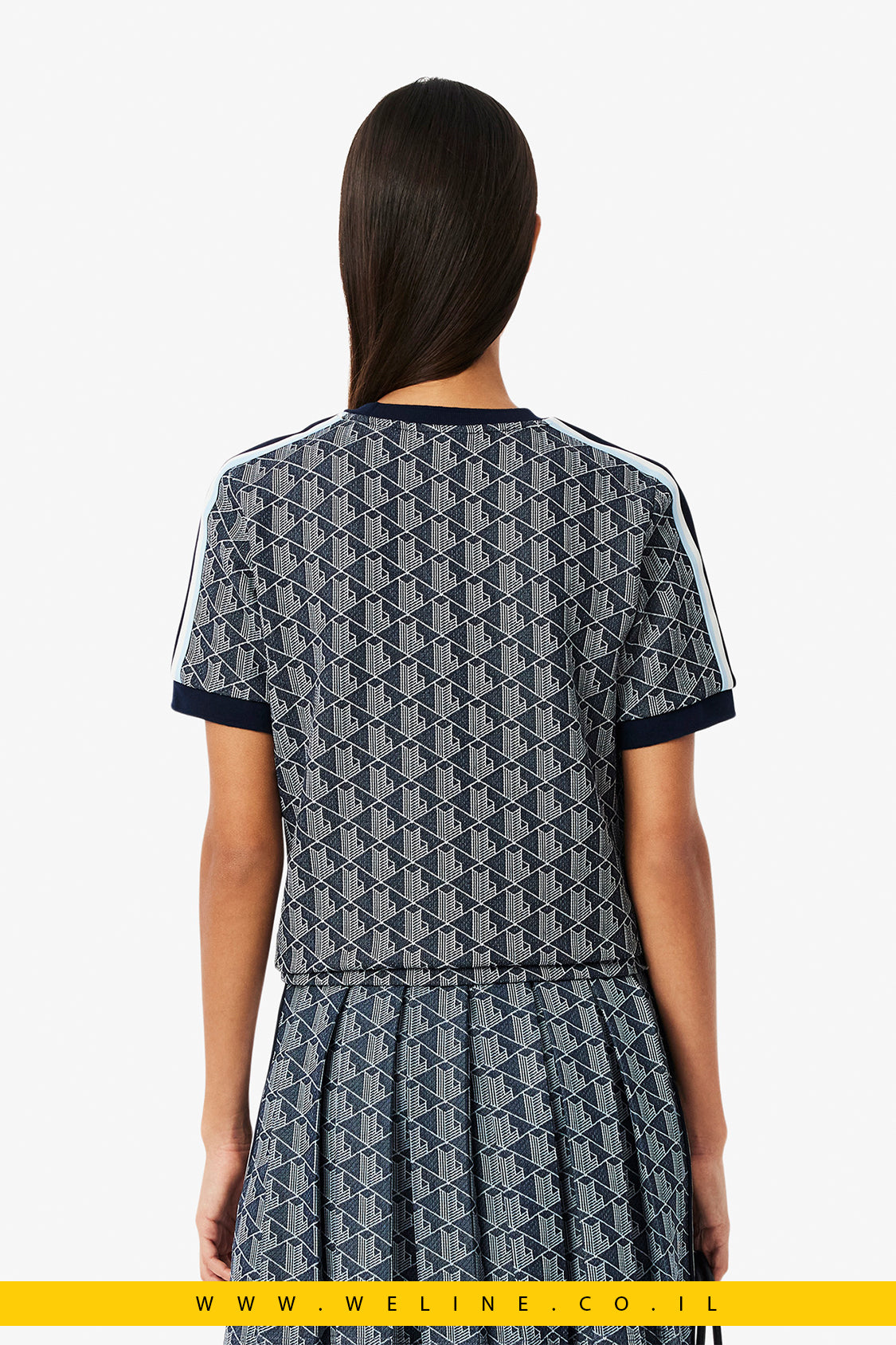 חולצת טי בגזרת Slim עם מונוגרמה סרוגה – Lacoste