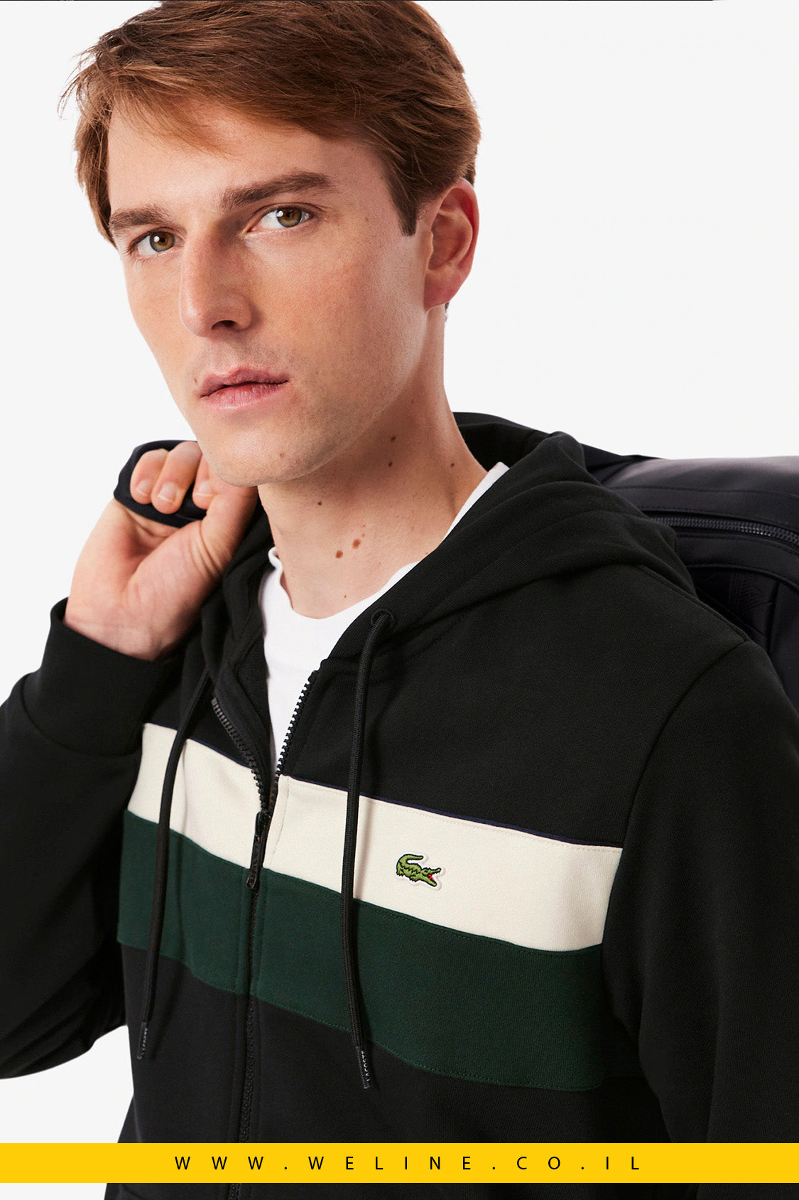 קפוצ'ון רוכסן Colour-Block לגברים Lacoste