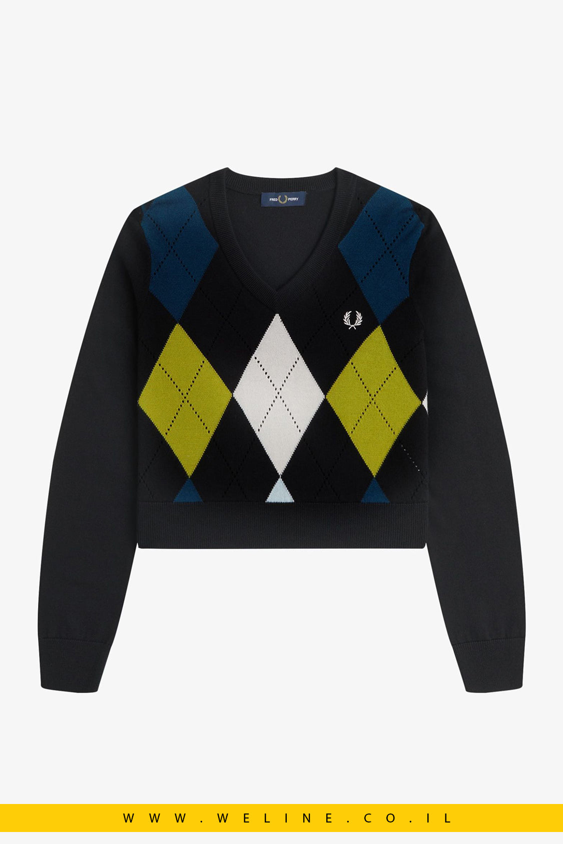 סוודר ארגייל בעיטור Pointelle – Fred Perry