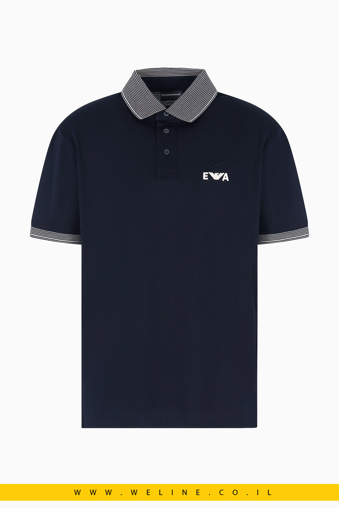 חולצת פולו פיקה עם רקמת EA מובלטת Emporio Armani