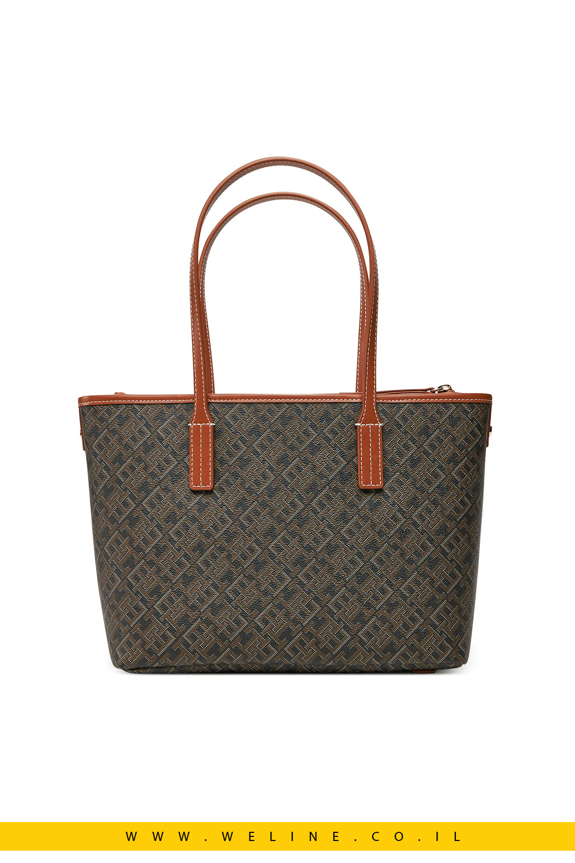 תיק יד גדול לנשים Tommy Hilfiger - דגם Th Monoplay Leather Mini Tote בצבע שחור