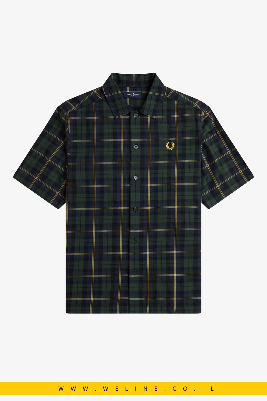 חולצת טארטן קצרה מבד טוויל כותנה – Tartan Twill Short Sleeve Shirt