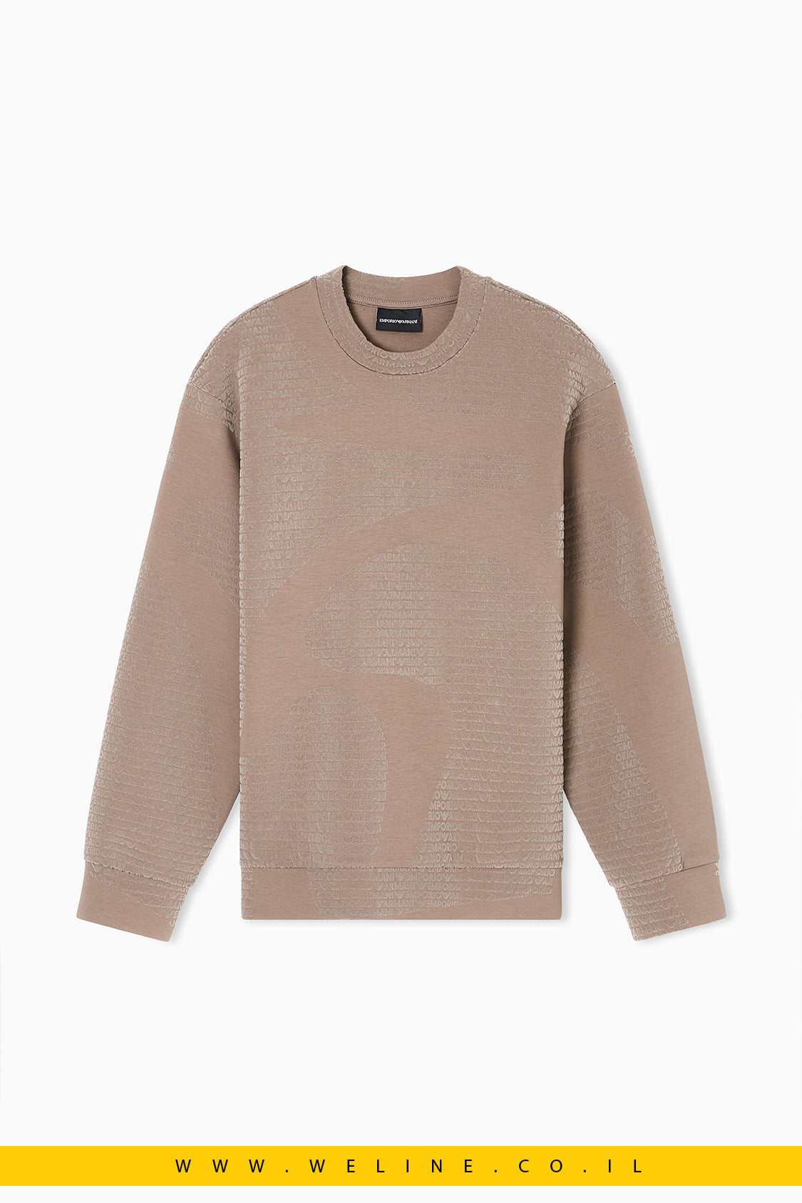 סווטשירט ג׳רזי מתערובת ליאוסל עם הדפס פלוק צפוף ולוגו מובלט לכל האורך