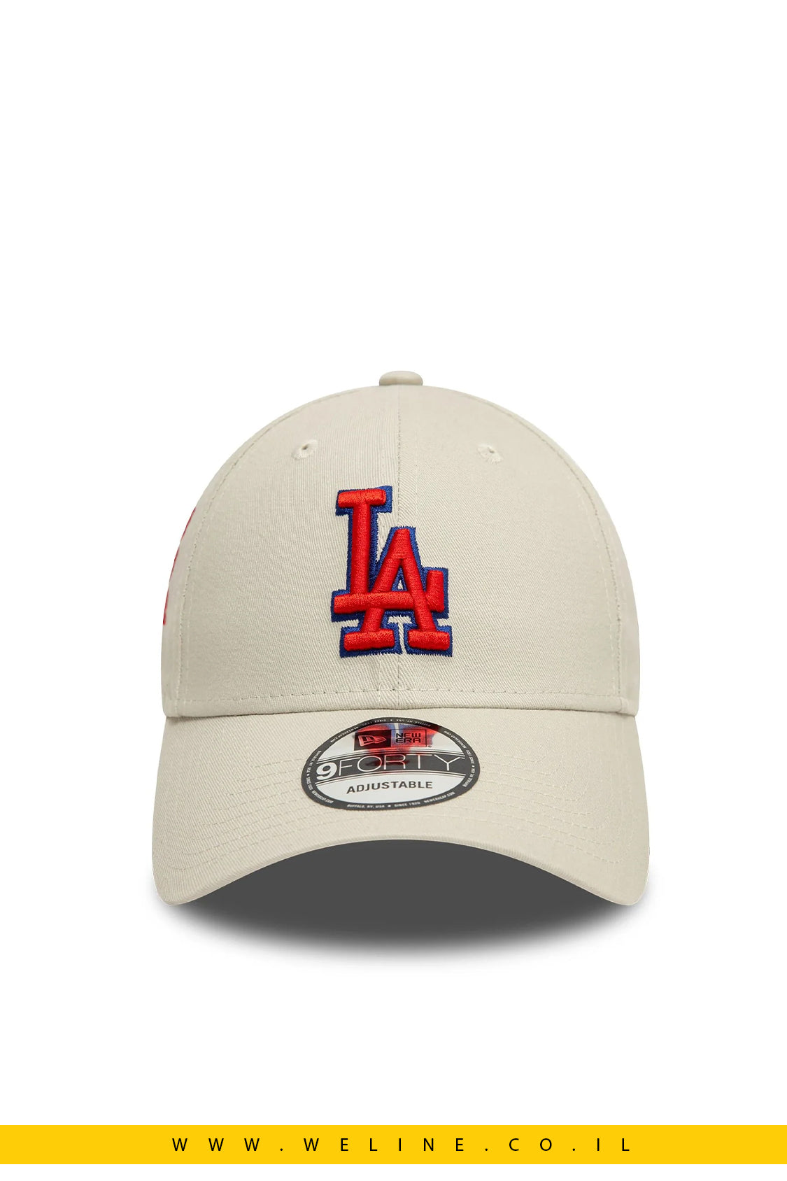 כובע 9FORTY LA Dodgers קרם עם פאץ' צדדי