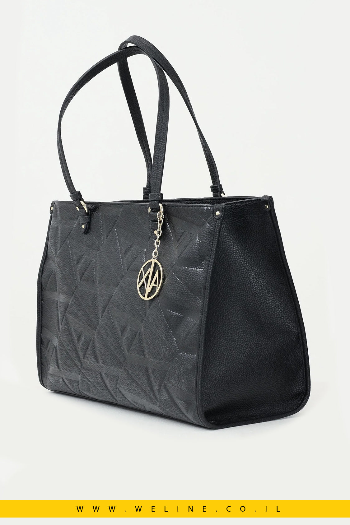 תיק שופינג לנשים בצבע שחור עם לוגו מונוגרמה – Armani Exchange