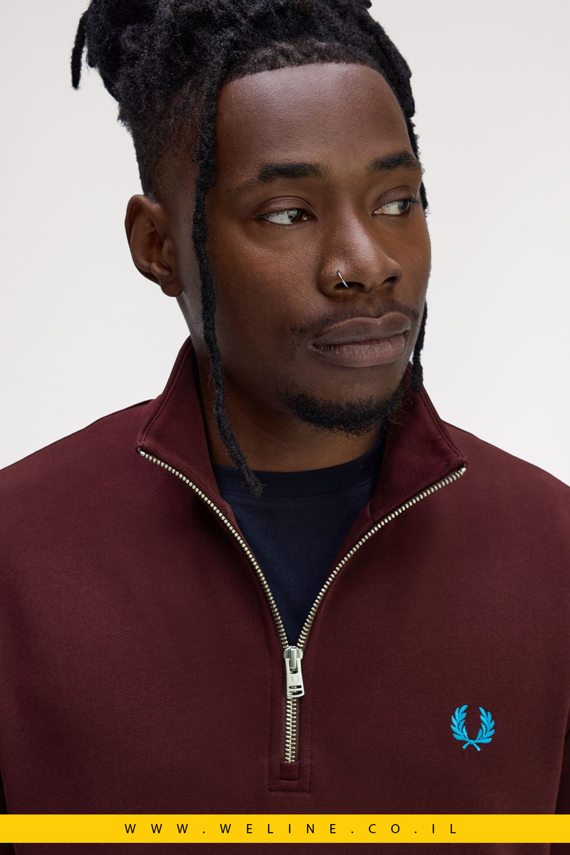 סווטשירט חצי רוכסן לגברים – Fred Perry