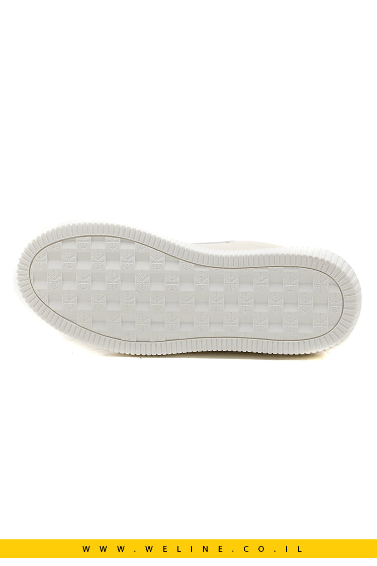 סניקרס עור לנשים - Calvin Klein White