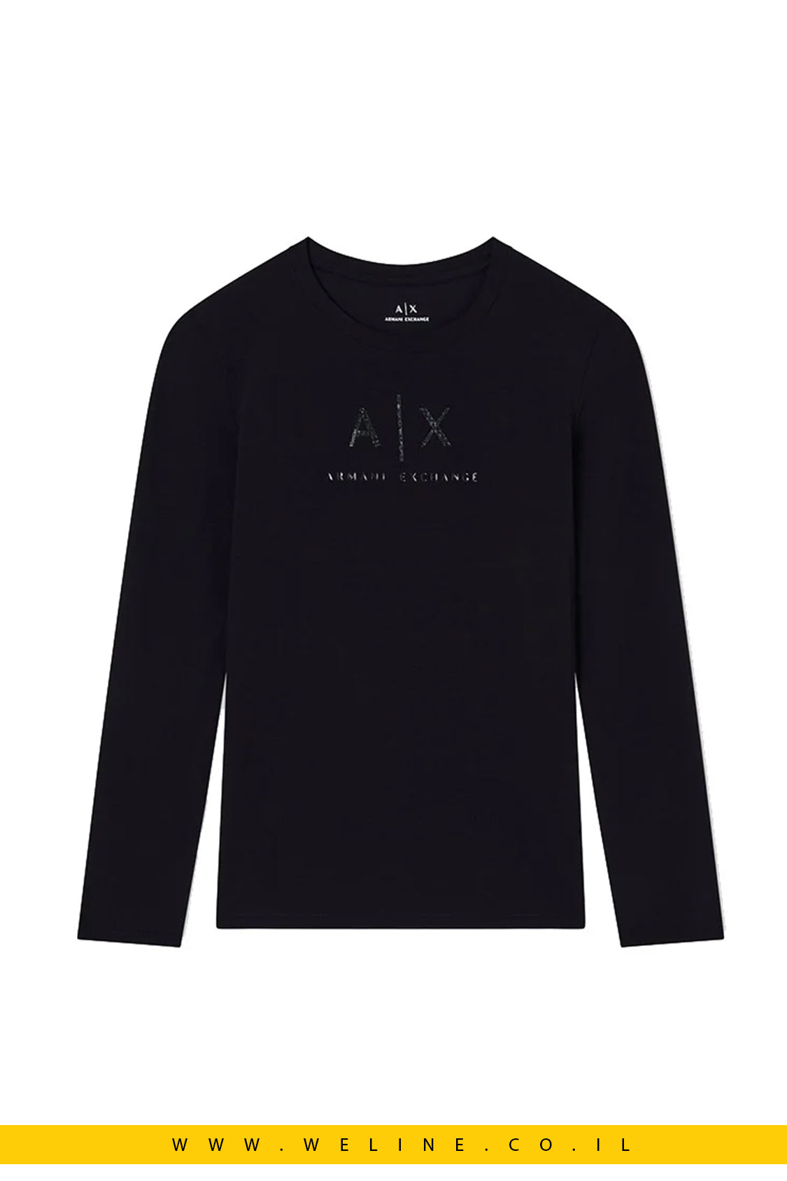 חולצת לונגסליב שחורה עם לוגו – Armani Exchange