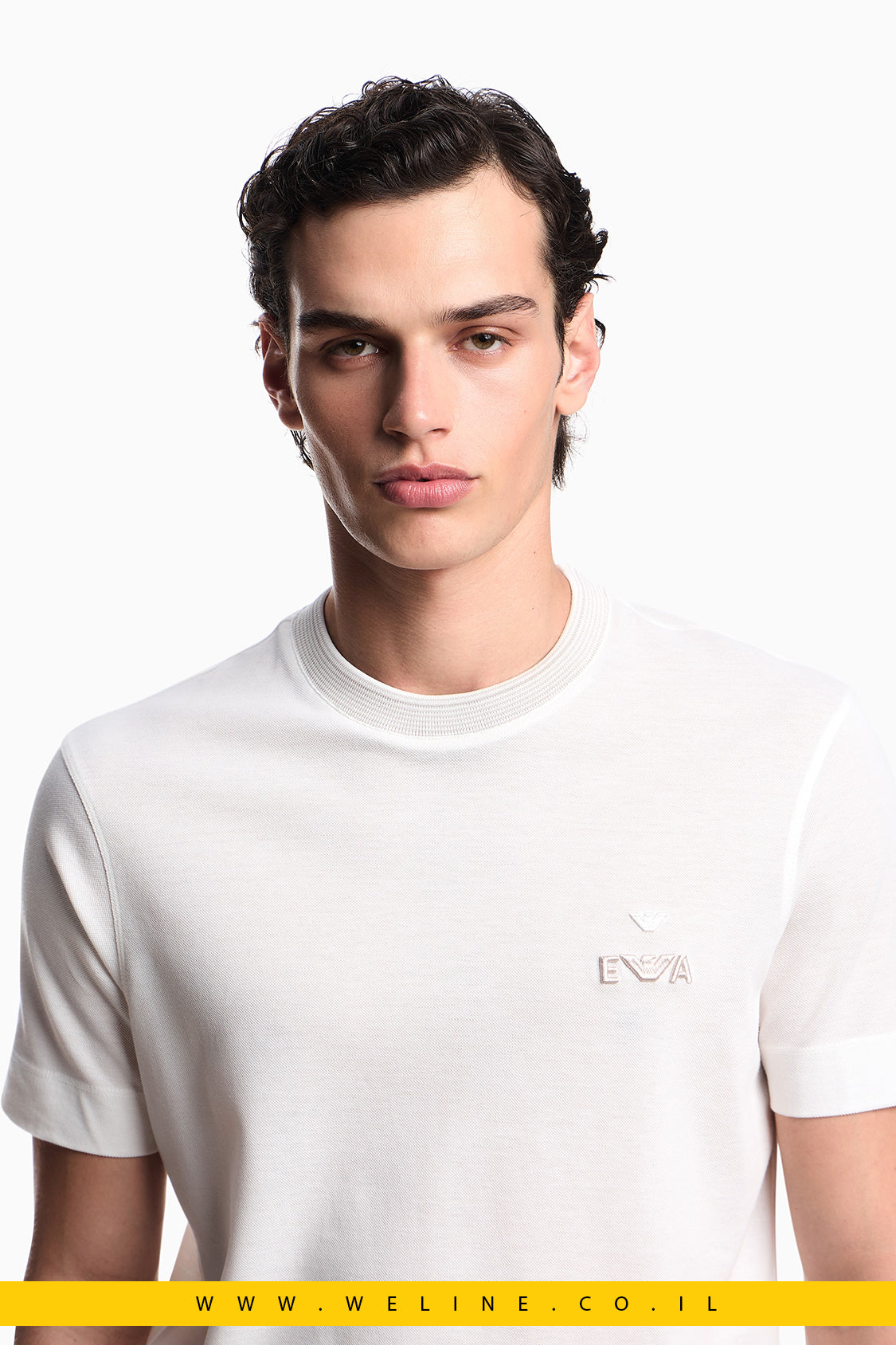 חולצת T פיקה ASV עם רקמת EA מובלטת Emporio Armani