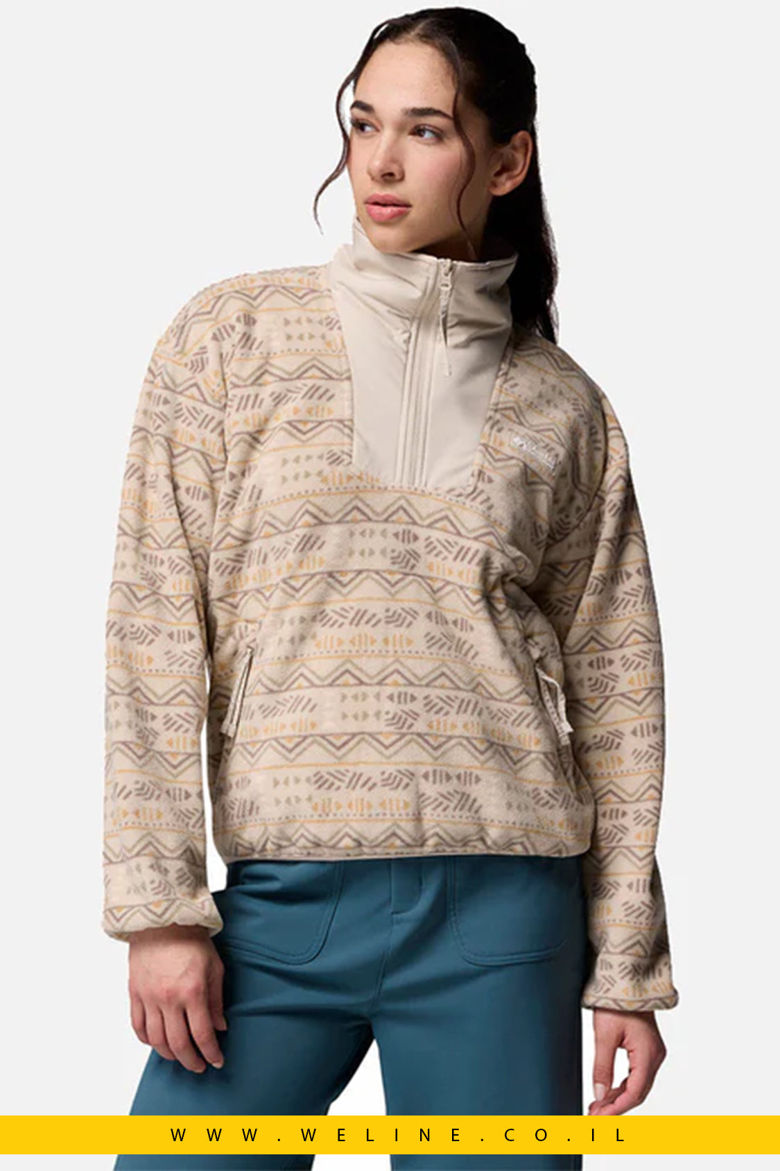 ג׳קט פליס מודפס לנשים – Sequoia Grove Printed Half Zip