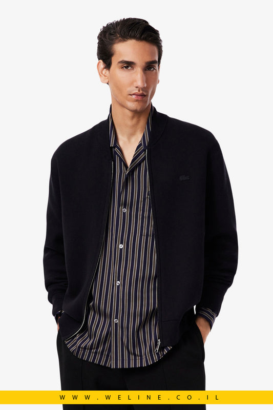 ג׳קט בומבר סרוג מכותנה וצמר – Lacoste