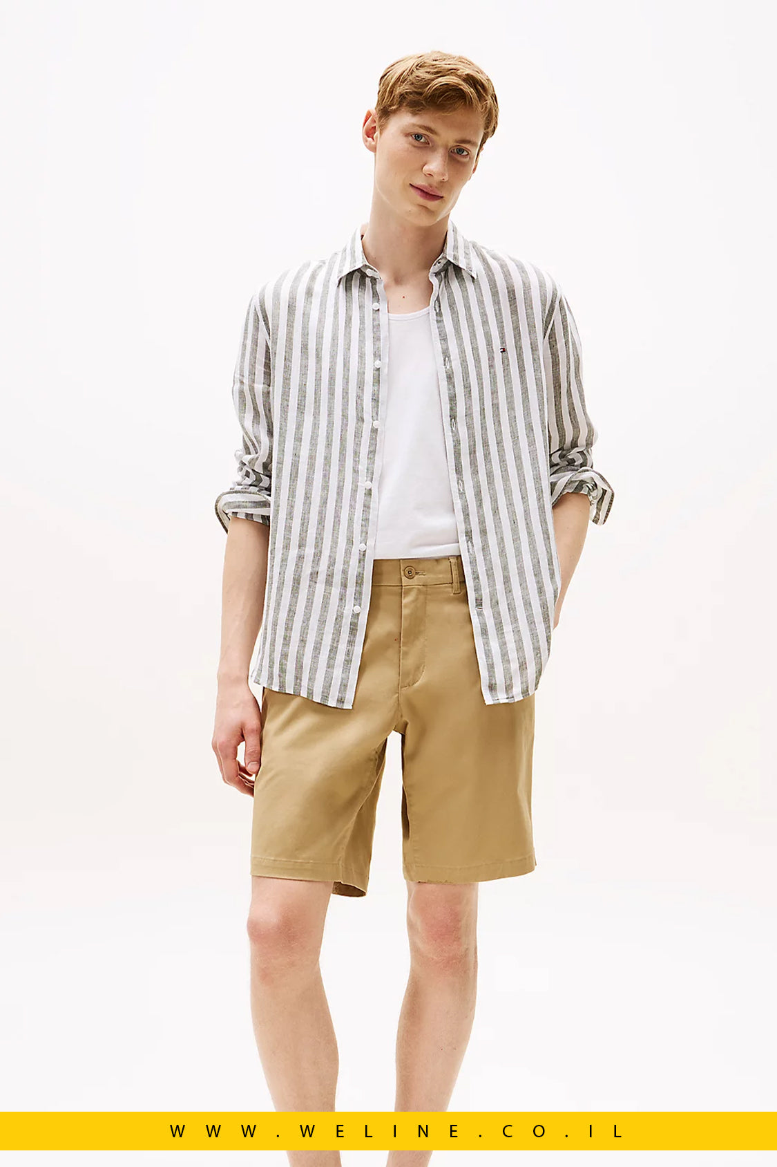 חולצת פסים פשתן Regular Fit לגברים Tommy Hilfiger