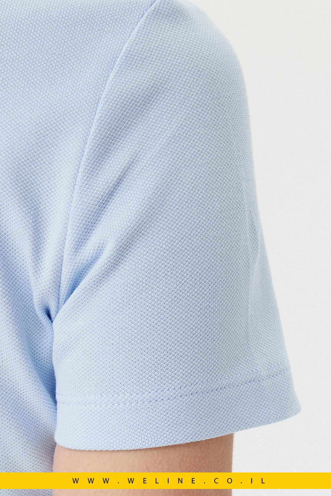 חולצת פולו לנשים – גזרת Slim בצבע תכלת - Tommy Jeans