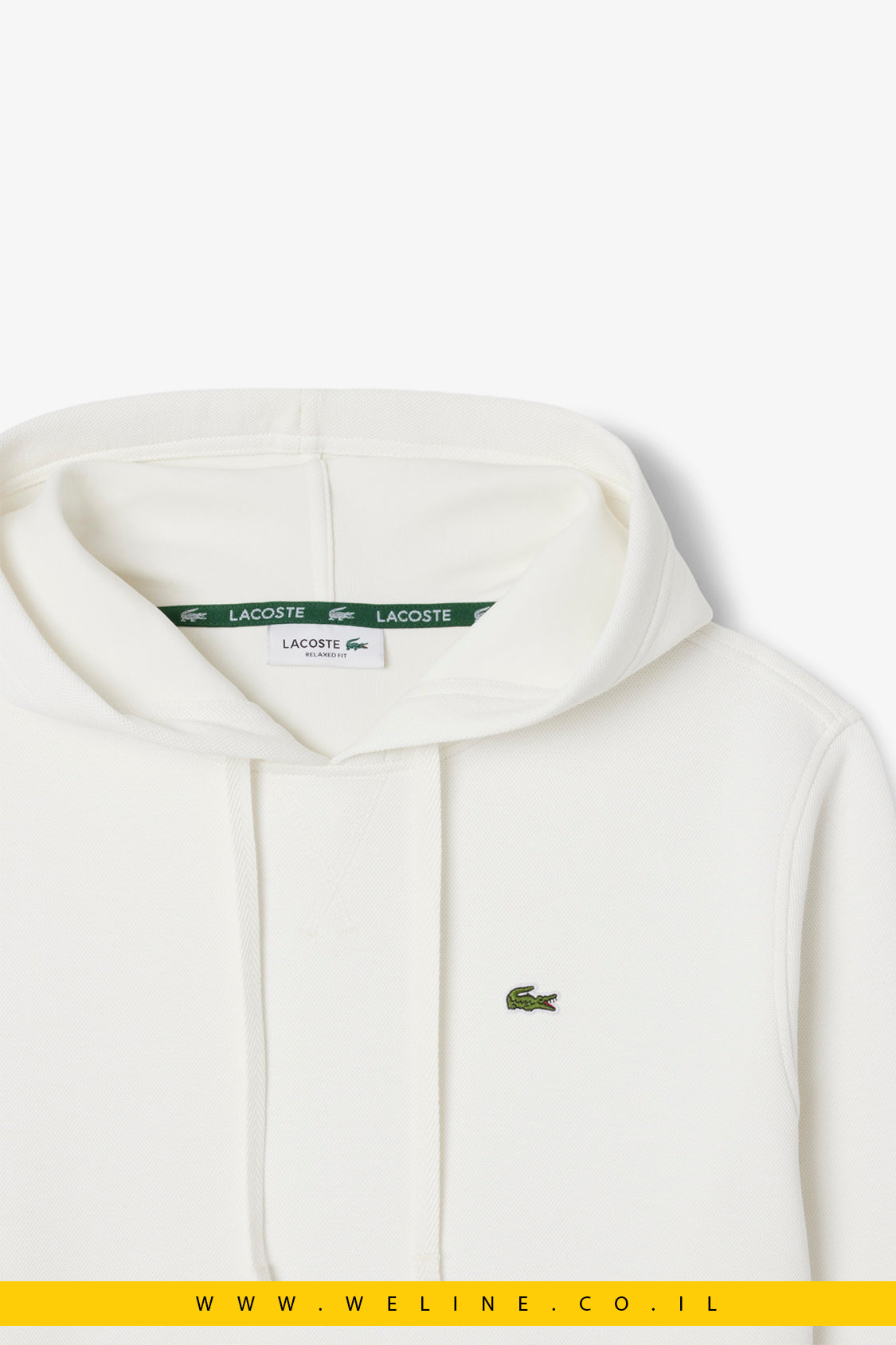 קפוצ’ון נשים Piqué לבן – Lacoste