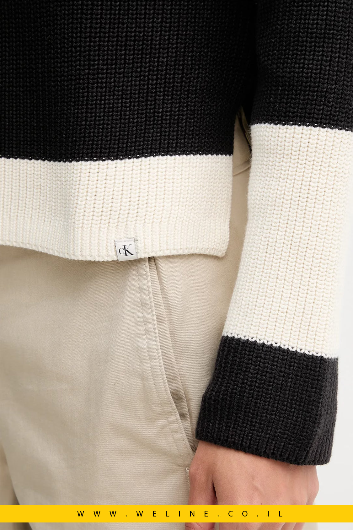 סוודר נשים Calvin Klein Jeans – שחור עם חצי גולף