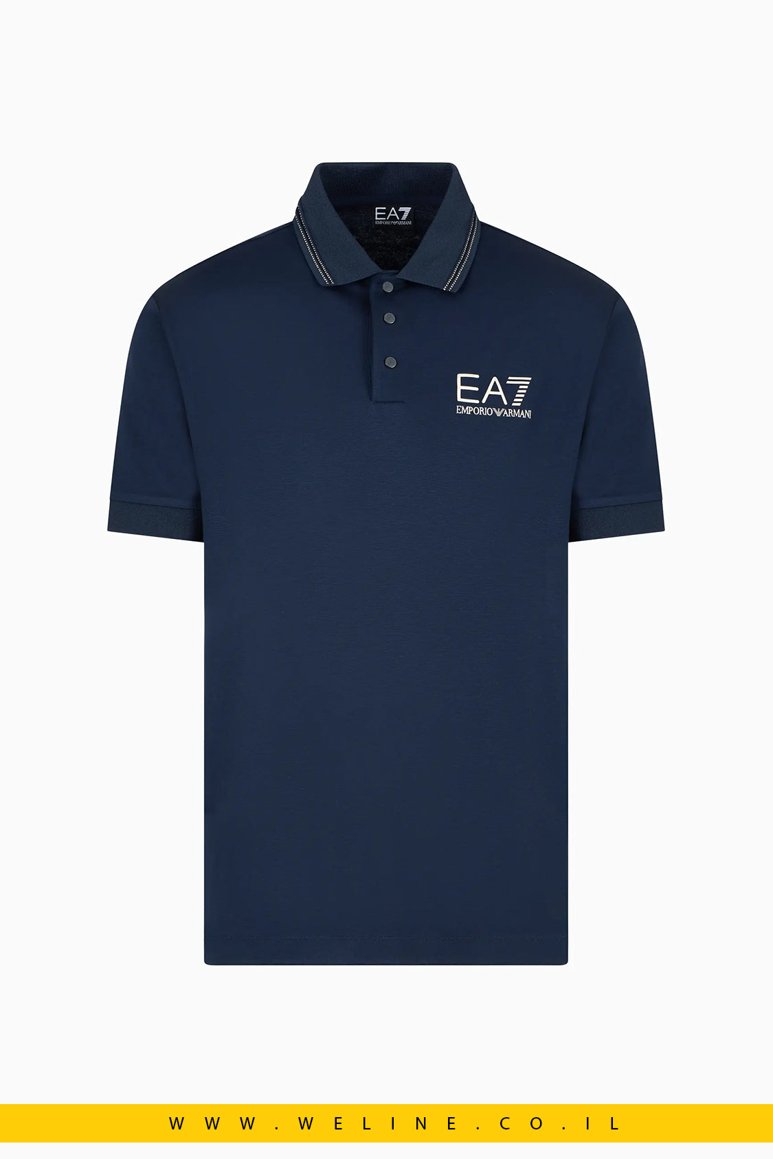 חולצת פולו לגברים בגזרה מחטבת מבית EA7