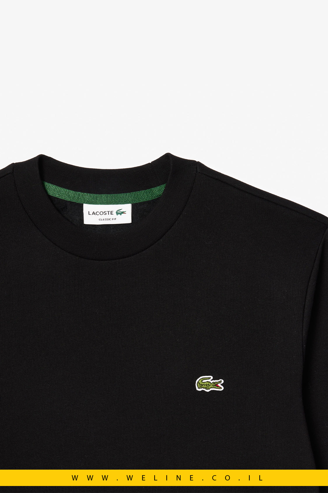 סווטשירט פליז עם צווארון עגול לגברים Lacoste