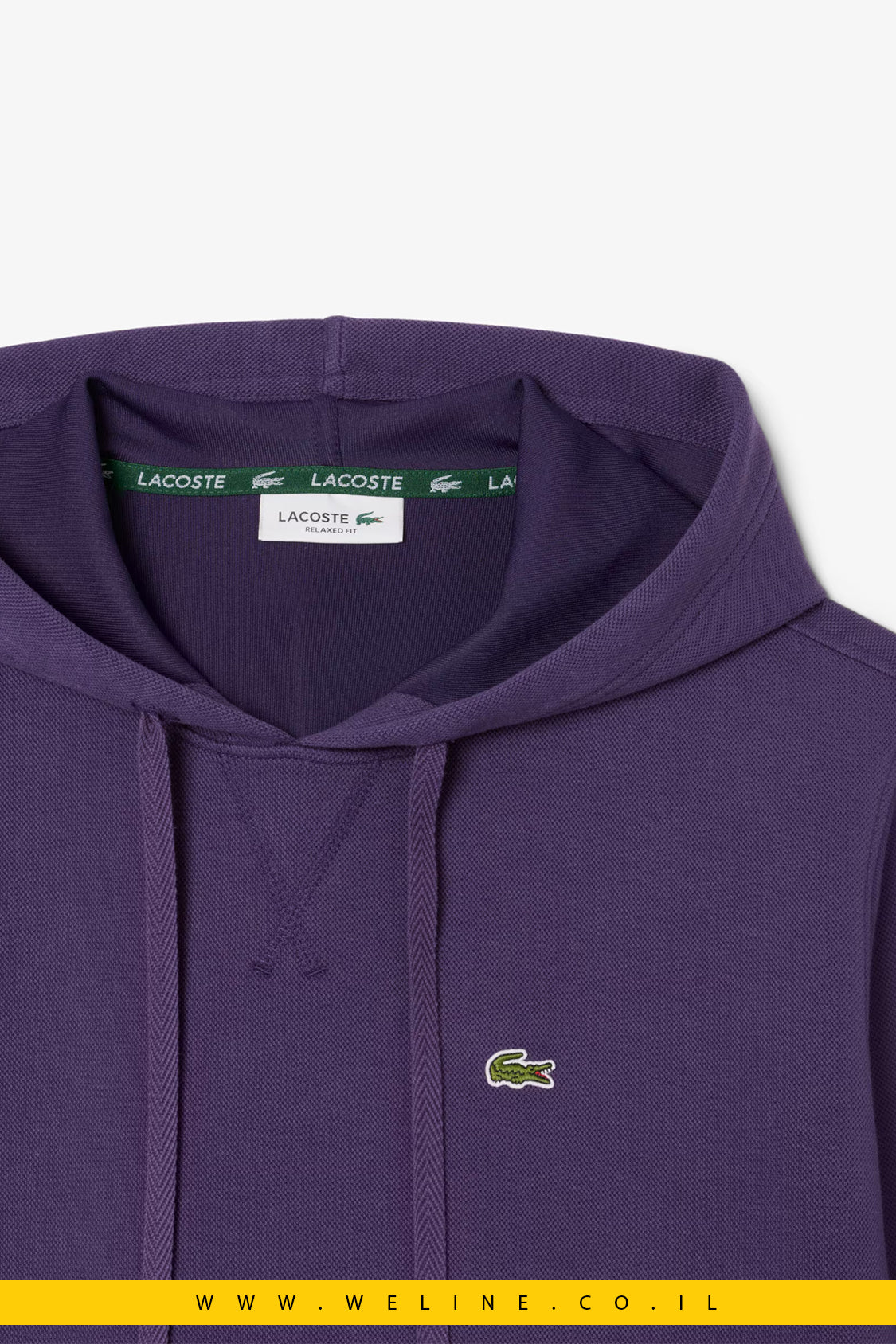 קפוצ’ון נשים Piqué בצבע סגול – Lacoste