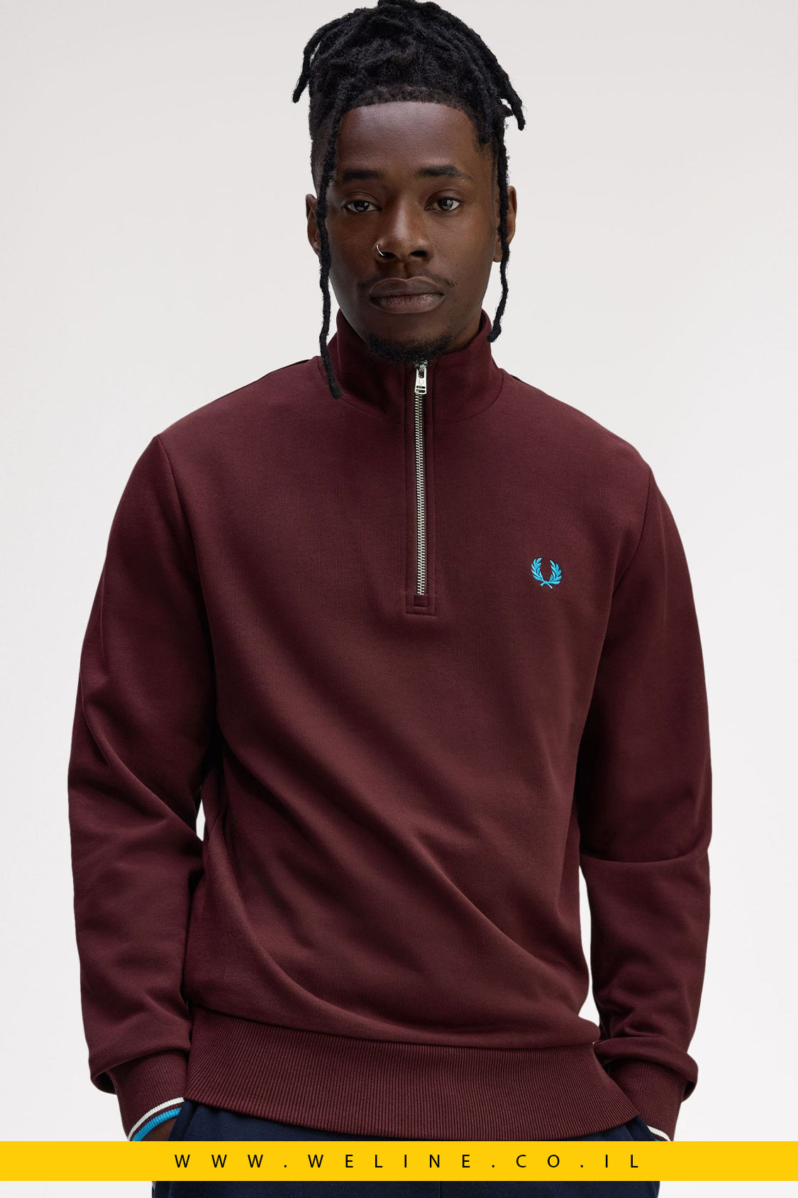 סווטשירט חצי רוכסן לגברים – Fred Perry