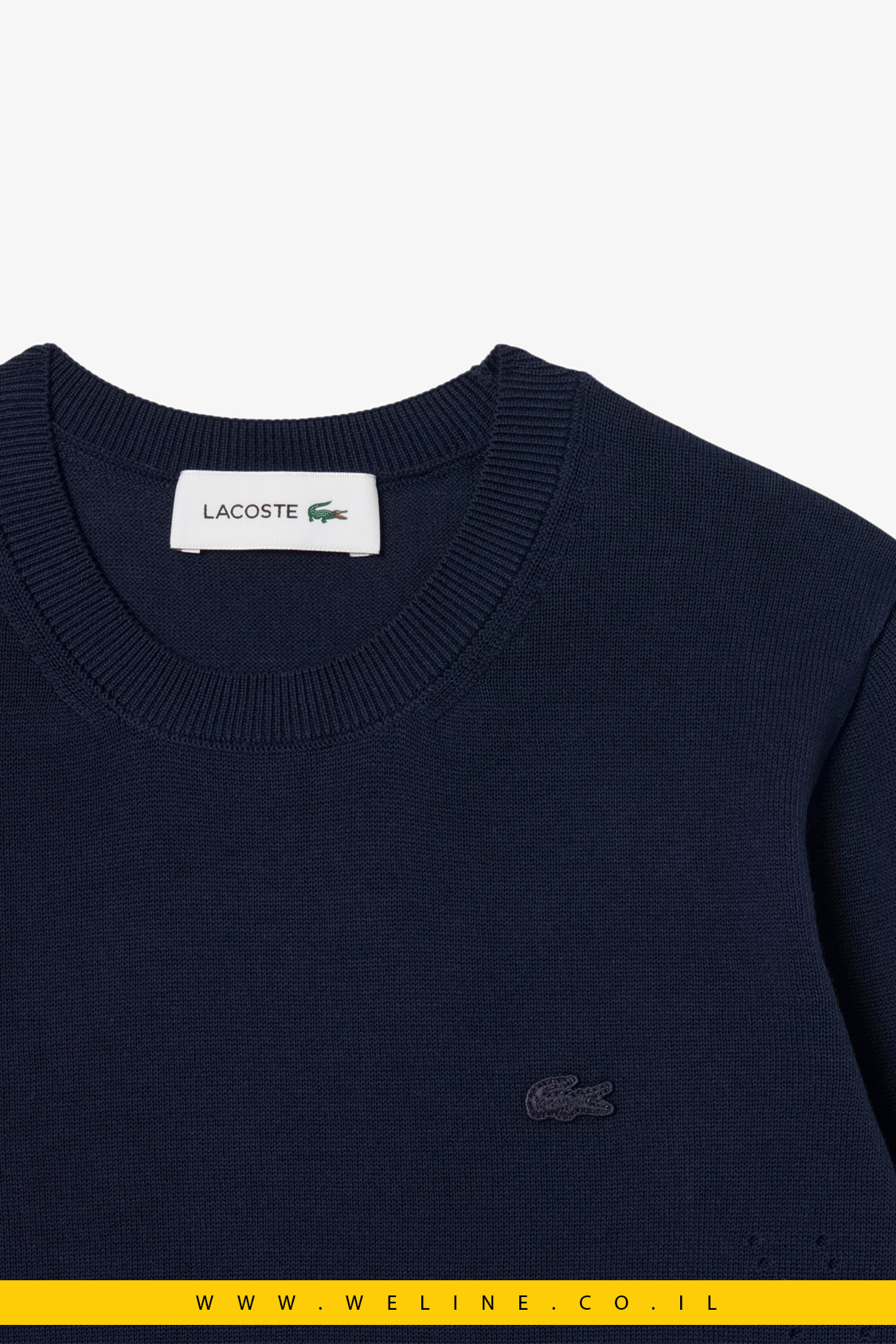 סוודר נשים 3D Knit בצוואר עגול – Lacoste