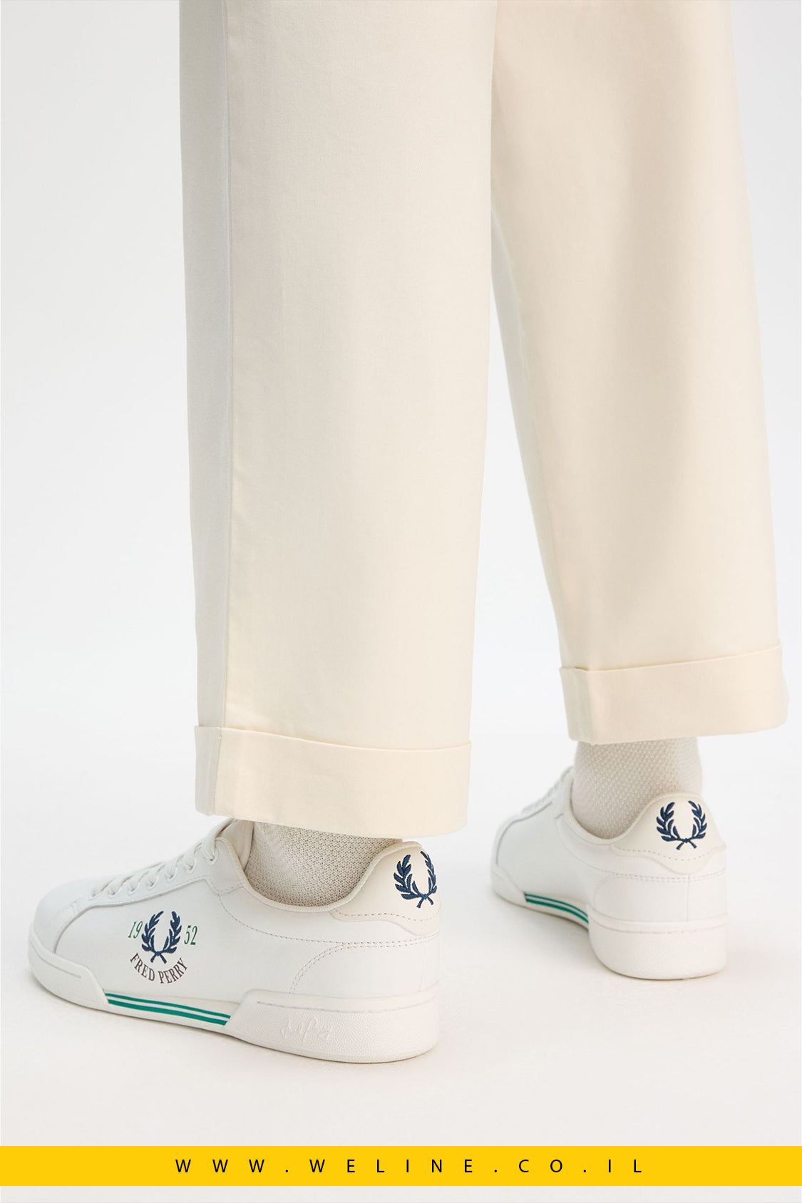 סניקרס גברים Fred Perry דגם B722 – צבע Snow White
