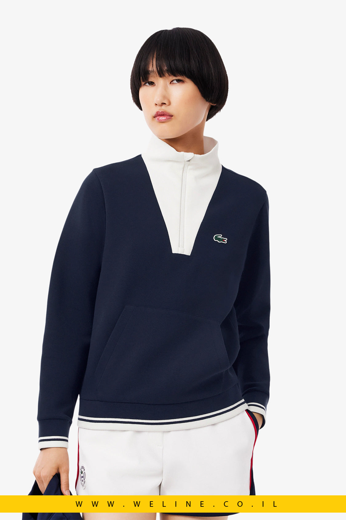סווטשירט נשים טניס Heritage עם הגנה מקרינת UV – Lacoste