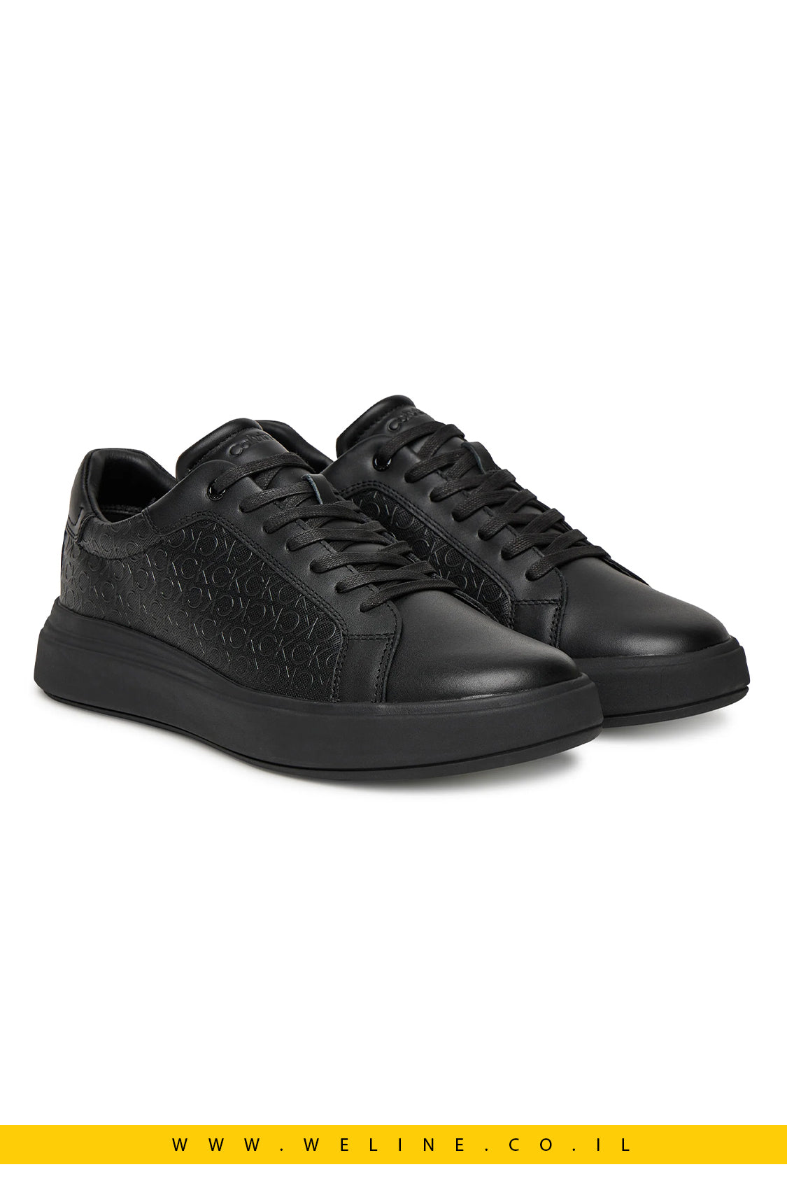 סניקרס עור גברים Calvin Klein Chunky Low-Top – שחור