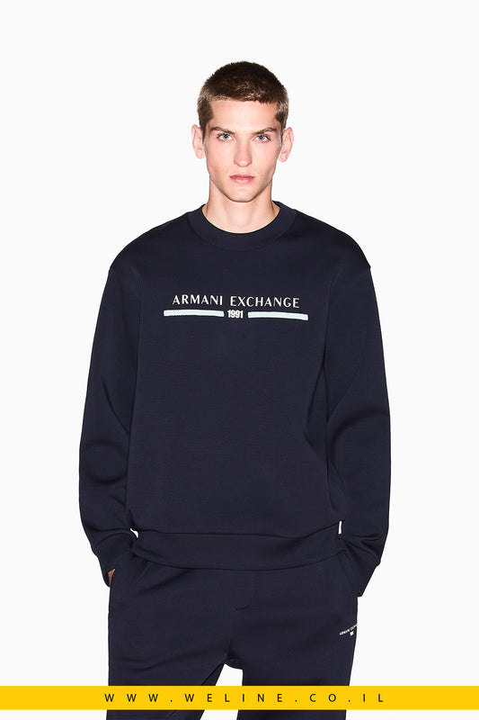 סווטשירט Crewneck Logo לגברים Armani Exchange