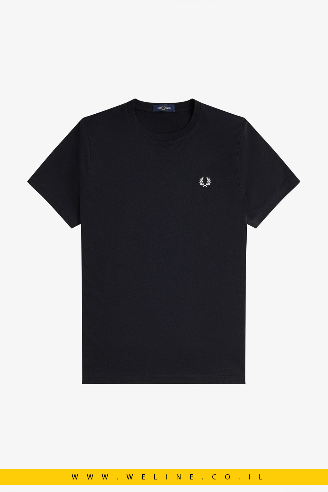 חולצת טי שחורה עם גרפיקה בהשראת טניס – Fred Perry