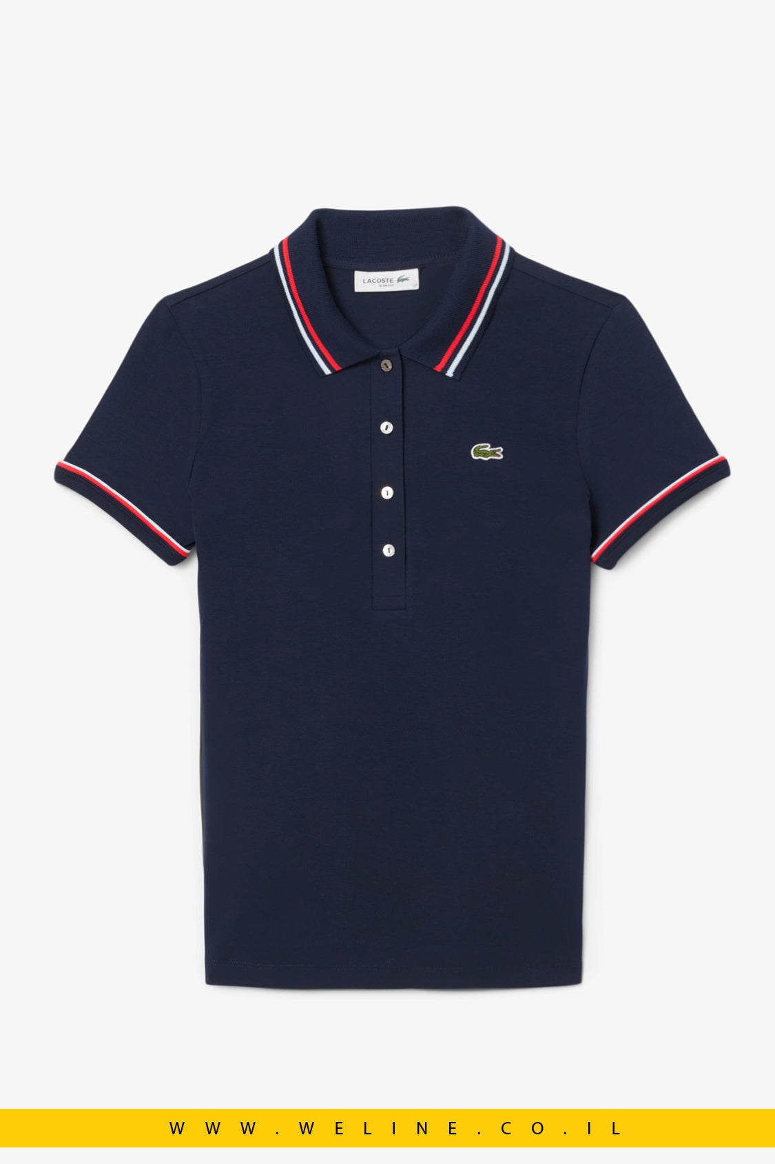 פולו לנשים בגזרת Slim – דגם L.12.D – כחול – Lacoste