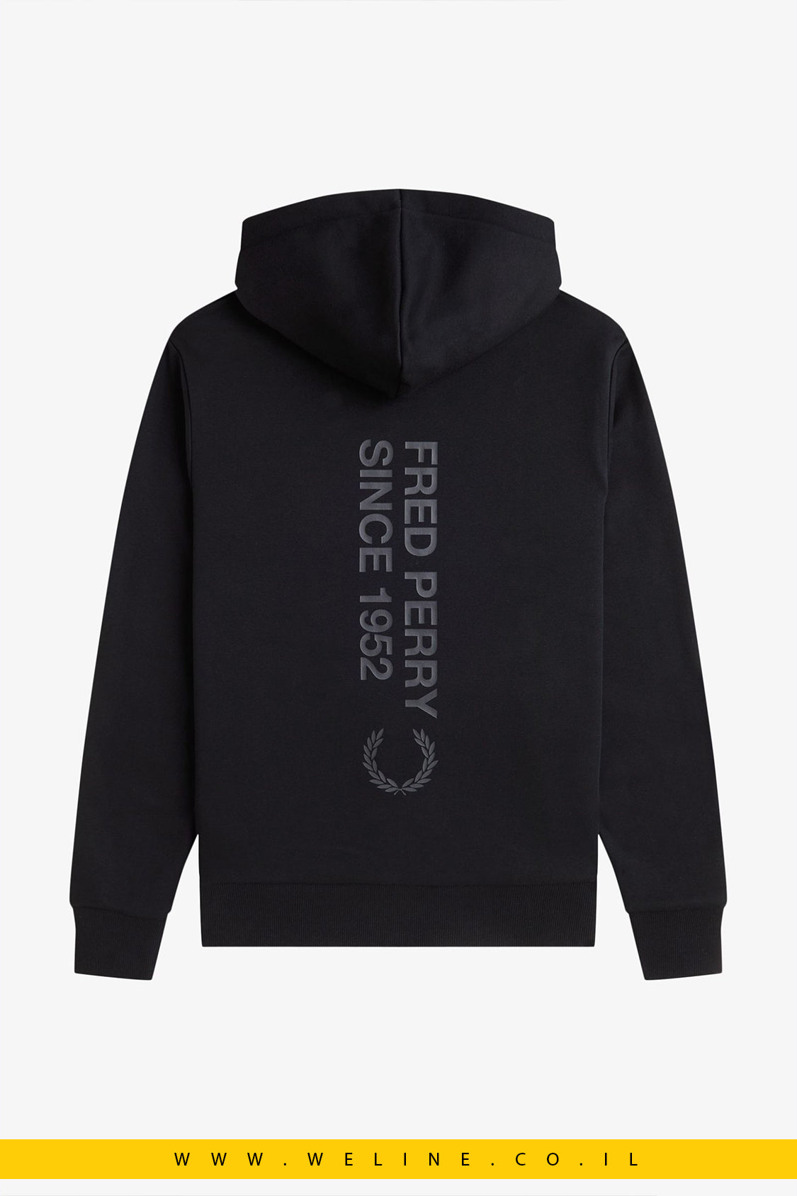 סווטשירט קפוצ'ון עם מיתוג בולט – Fred Perry (שחור)
