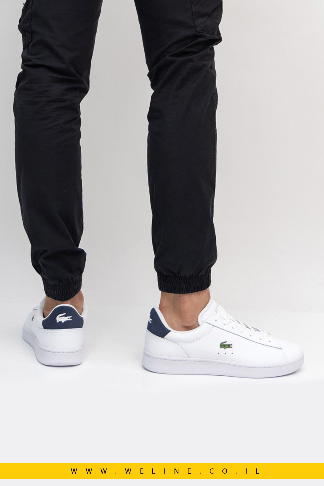 נעלי סניקרס עור לגברים Lacoste