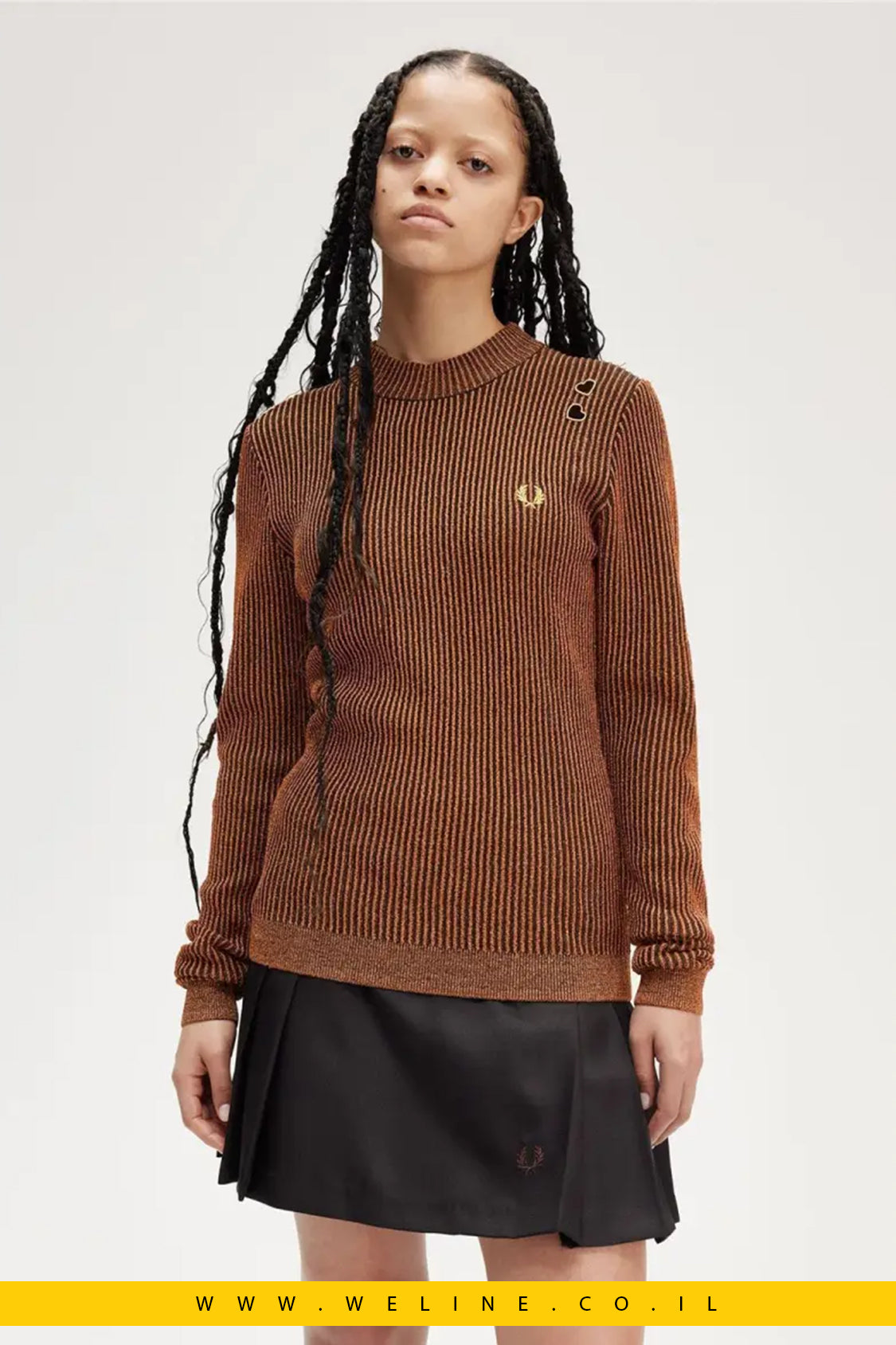 חולצת ריב עם צווארון גבוה – Fred Perry x Amy Winehouse