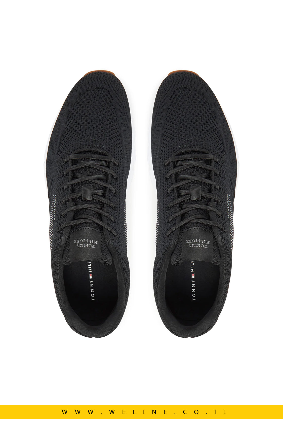 סניקרס לגברים Modern Comfort Run Knit בצבע שחור - Tommy Hilfiger