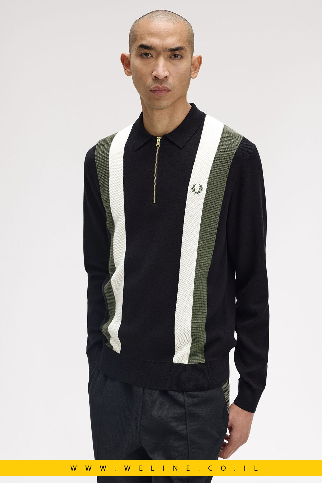 חולצת סריג רב־טקסטורות לגברים – Multi Texture LS Knitted Shirt