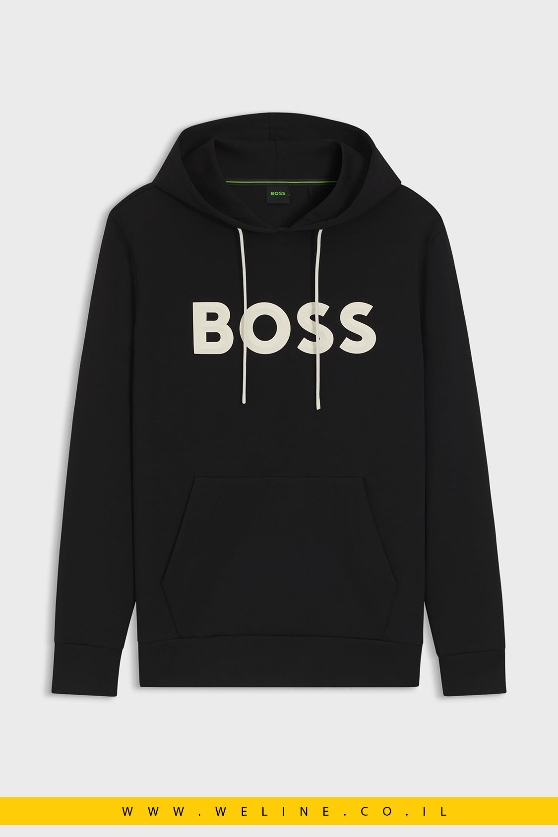 קפוצ'ון כותנה עם לוגו תלת־ממדי – BOSS