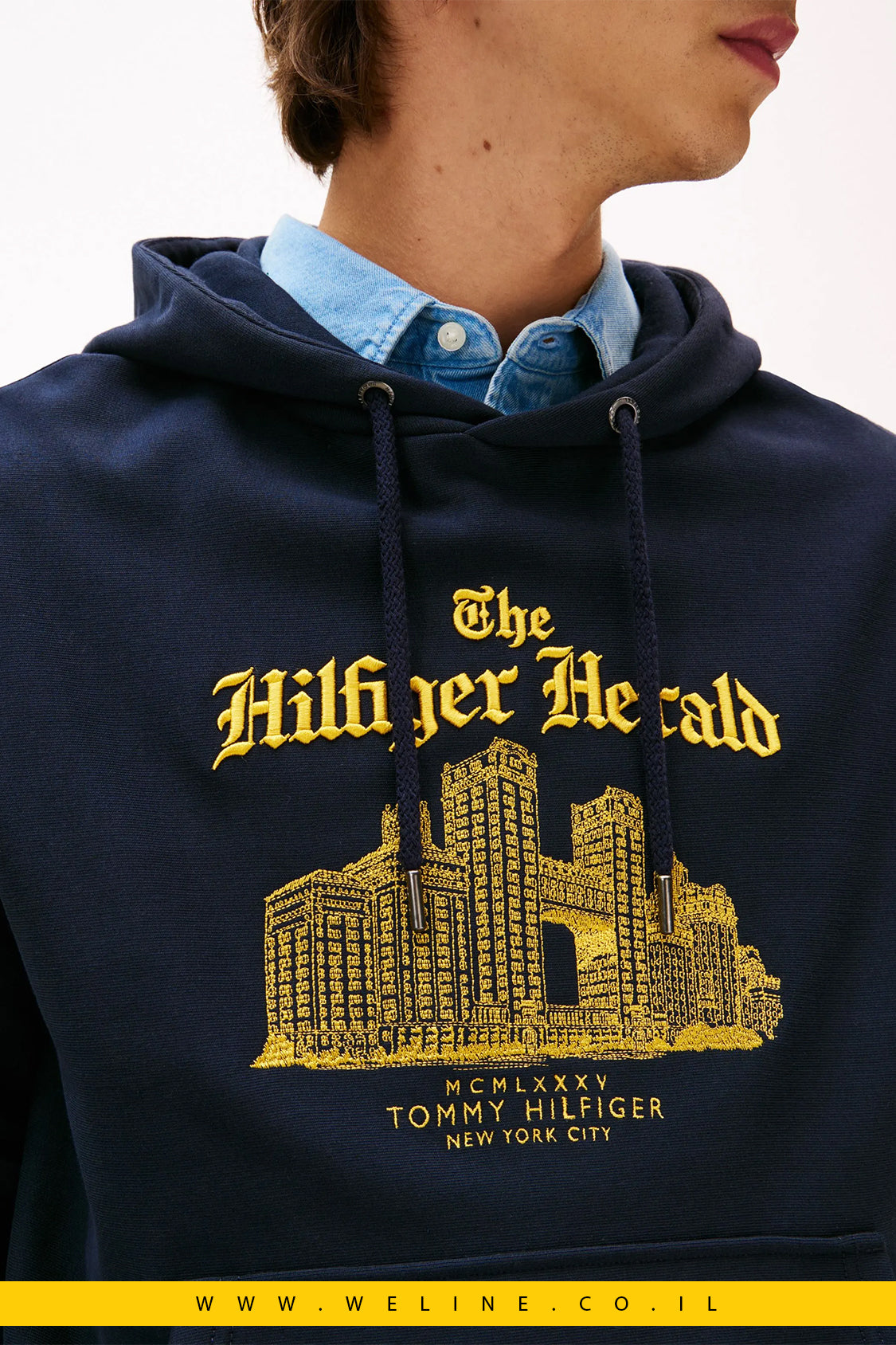 קפוצ'ון גברים עם לוגו רקום ושרוך מתכוונן – Tommy Hilfiger
