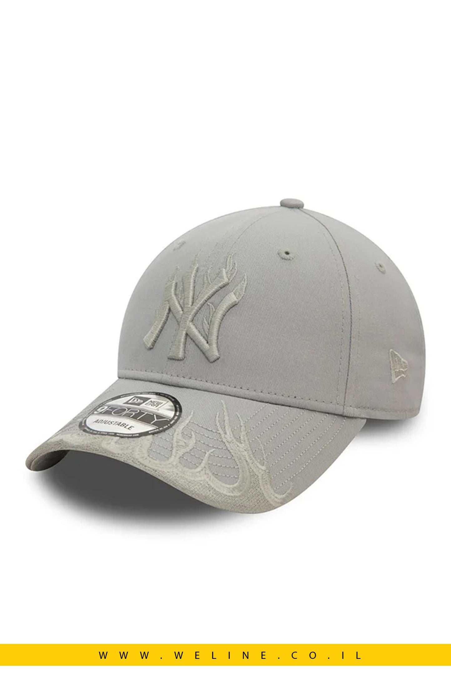 כובע מצחייה New Era Mlb Flame 9Forty בצבע אפור